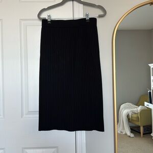 Ribbed knit midi skirt
